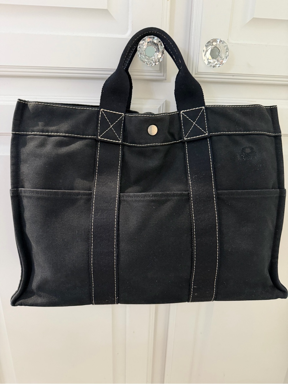 Hermes Fourre Tout MM Black Tote Bag.